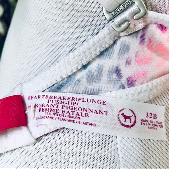 EUC VS PINK Heartbreaker Plunge Bra Rainbow Animal - Picture 12 of 15